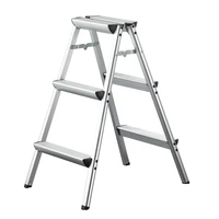 3 step aluminum alloy folding ladder double sided household stair widened thickening photography indoor tool