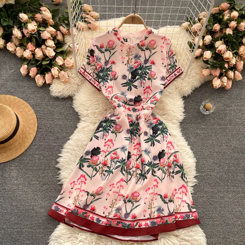 

Женское облегающее платье-трапеция с коротким рукавом, круглым вырезом и принтом, одежда в стиле Харадзюку, S267, лето 2021