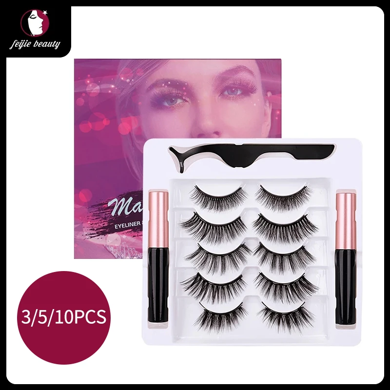 

Магнитный Магнит для ресниц для наращивания ресниц, партия из 5 пар комплект 3D жидкая подводка для глаз Пинцет натуральный Водонепроницаемы...