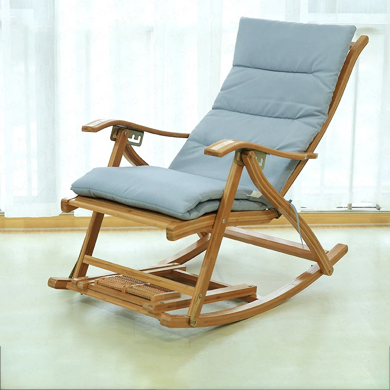 Бамбуковое кресло качалка складное балкон домашний отдых ленивый стул для