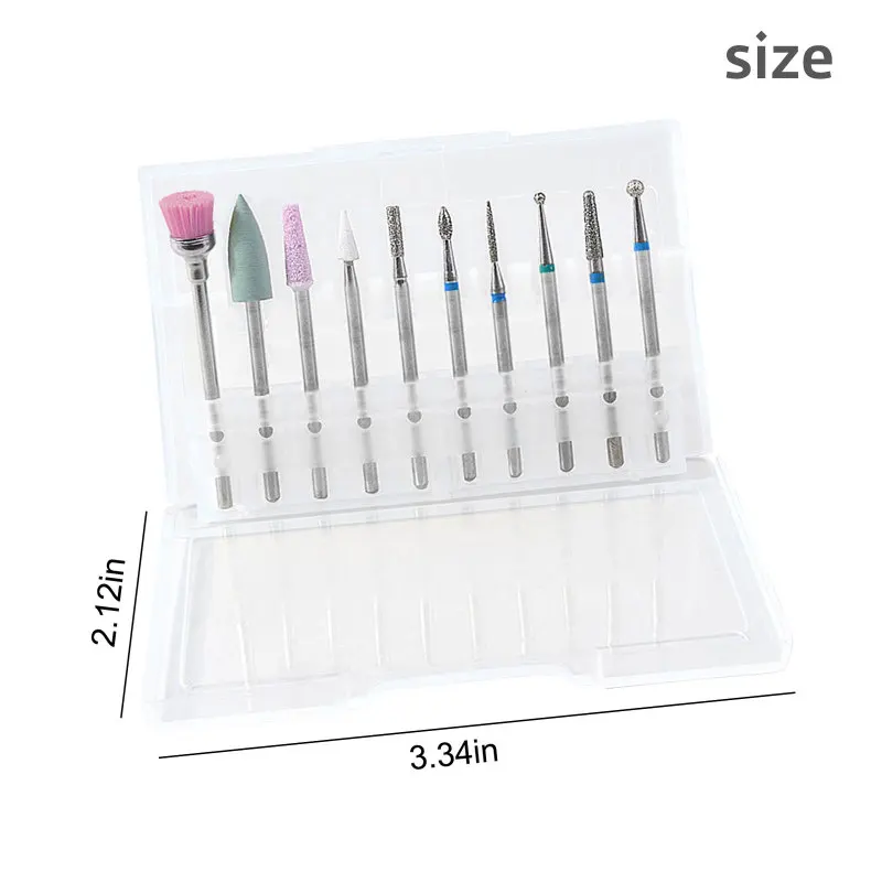

10Pcs/box Nail Cone Tip Ceramic Drill Bits Electric Cuticle Clean Rotary For Manicure Pedicure Grinding Head Sander Tool