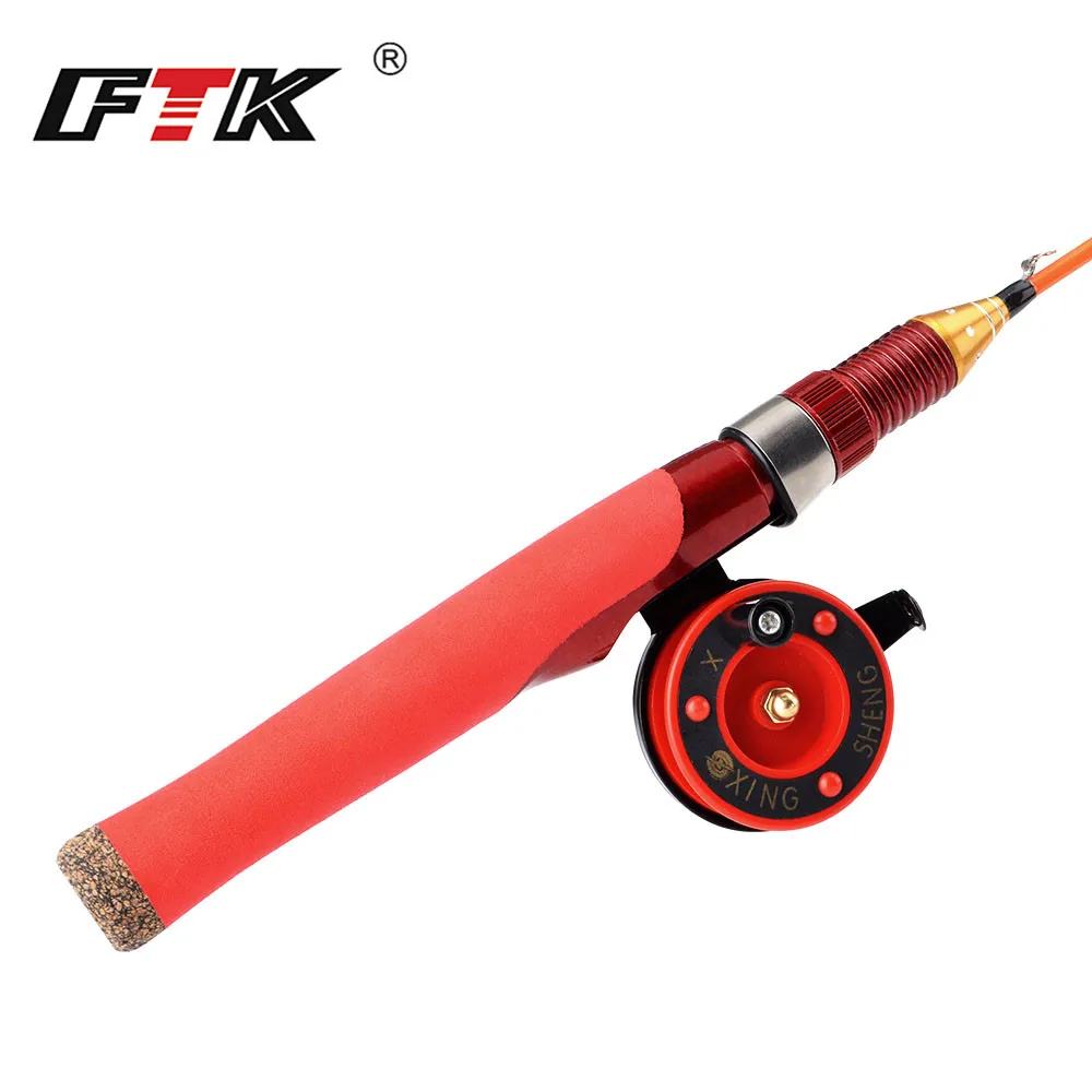 Портативная карманная мини-удочка для зимней подледной рыбалки FTK жесткая Удочка