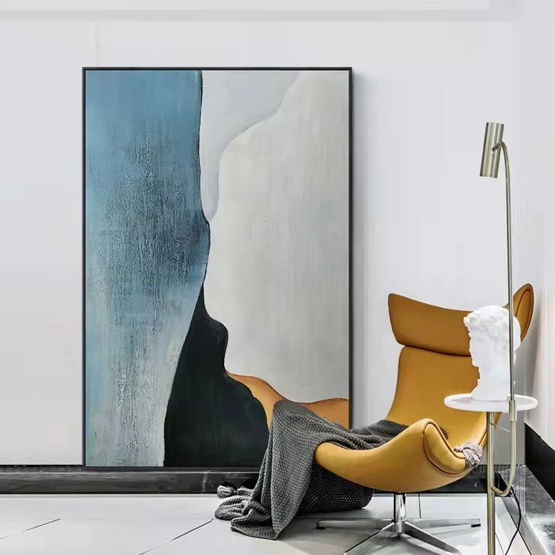 

Living room floor painting Nordic sofa background wall decoration painting corridor aisle large vertical hand-painted paintings