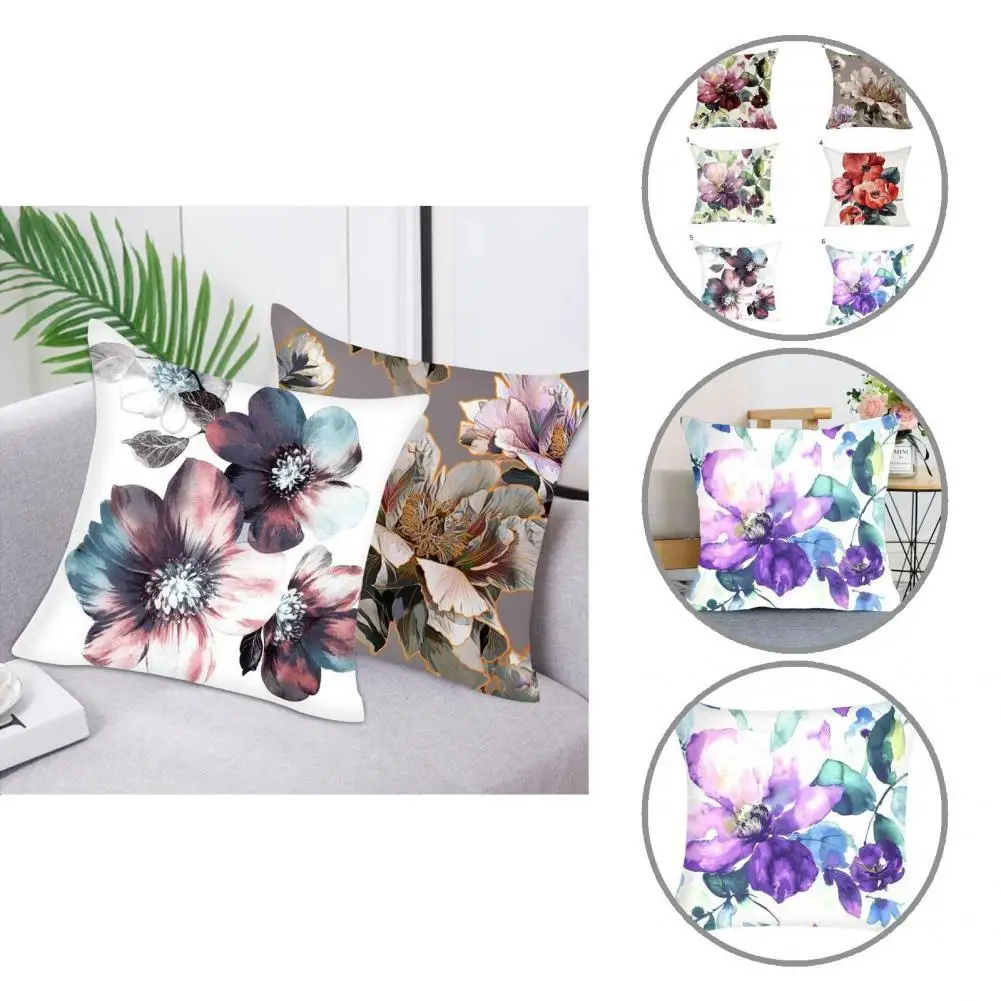 

Чехол для подушки, дышащий многоразовый чехол на невидимой молнии в китайском стиле с цветочным принтом, наволочка для подушки, наволочка д...