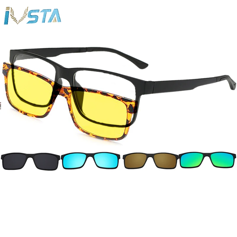 Очки солнцезащитные IVSTA мужские с клипсой поляризационные Магнитные очки для