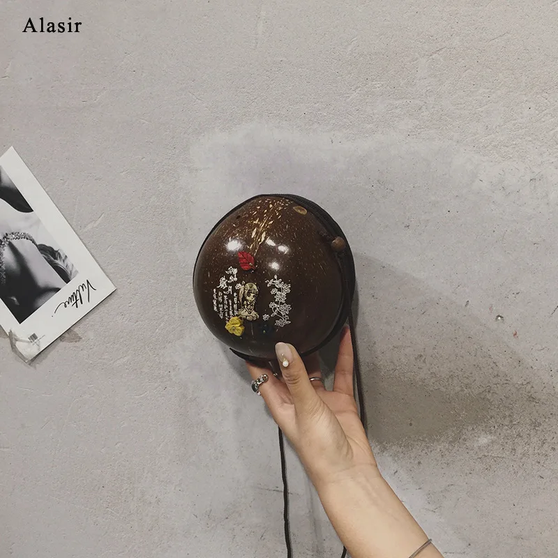 Alasir маленькая круглая сумка в стиле ретро простая мини через плечо китайском
