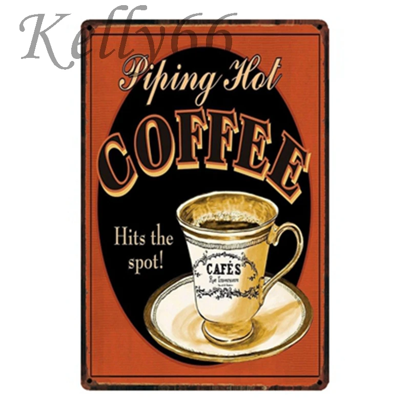 [Kelly66] свежий горячий кофейник Stout винтажный металлический художественный знак