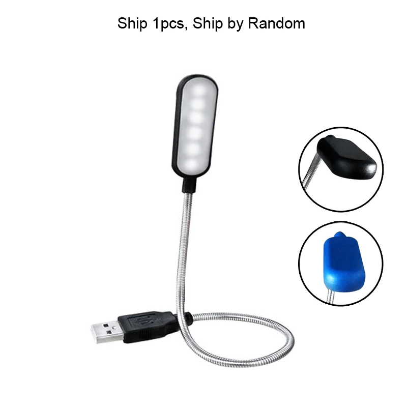 6LED USB Мини USB светодиодный светильник-книга, светильник для чтения, гибкая USB лампа, настольная лампа для ПК, ноутбука, Дополнительный внешний аккумулятор, лампа для чтения для детей и студентов - Испускаемый цвет: 6LED USB