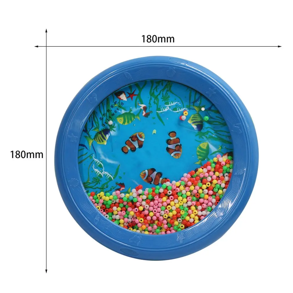 

TSAI Tambourine Ocean Wave Bead Drum Sea Sound Musical Educational Toys Attract Attention Learning Toys Gift for Child popular