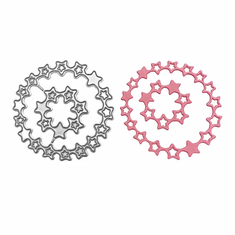 Круглые металлические штампы с пятиконечными звездами для резки бумаги шаблон