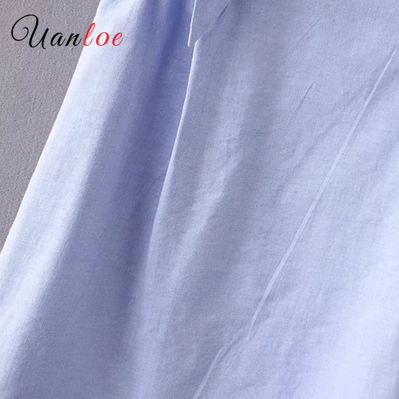 Женская плиссированная блузка без рукавов повседневная однотонная голубая