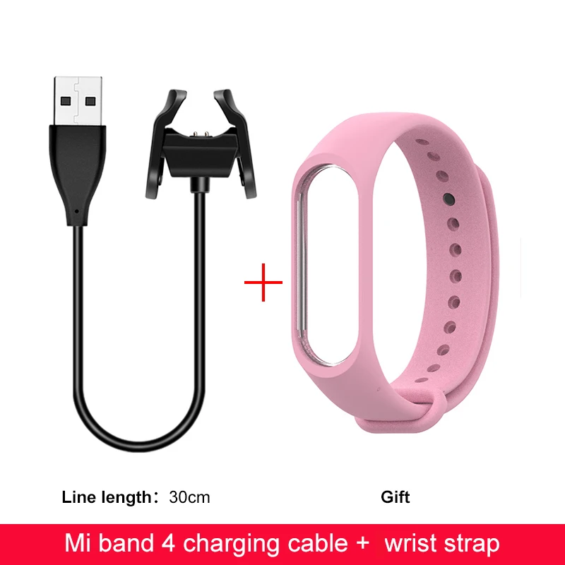 Розовый песок IONCT USB зарядное устройство для Xiaomi mi Band 4 зарядное устройство Сменный адаптер кабель зажим аксессуары mi Band 4 зарядная кабельная линия зарядка - Цвет: Розовый песок