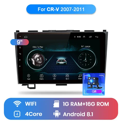 WIFI (1GB 16GB) Junsun 2G 32G Android 8,1 4G автомагнитола системный блок плеер 2 din андроид авто магнитола gps навигатор для Honda CRV 3 2006 2007 2008-2011 Штатное Головное устройство для Хонда CR-V автомобильная мультимедиа no DVD - Цвет: WIFI (1GB 16GB)
