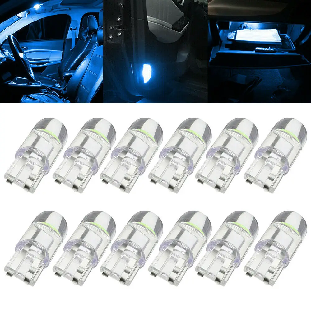 

1PCS W5W Led T10 Car Light COB Glass 6000K White Auto Automobiles License Plate Lamp Dome Read DRL Bulb Style 12V Accessories