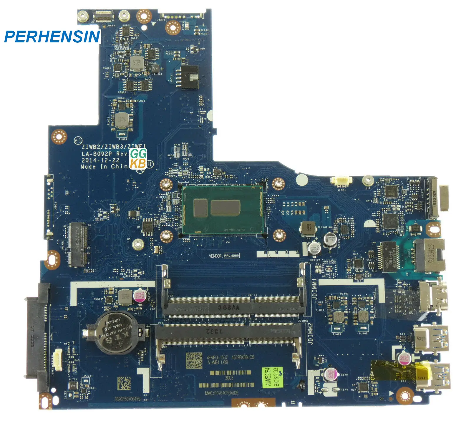 

FOR Lenovo B50-80 B50-70 E50-80 Mainboard LA-B092P U0D 3825U 5B20K06806