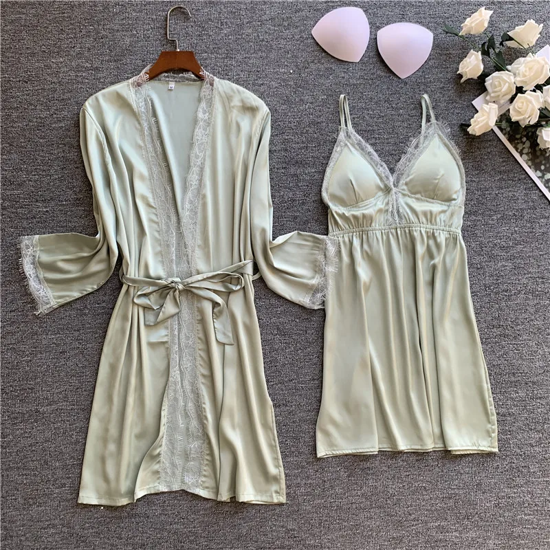 Женская пижама атласная шелковая Домашняя одежда домашняя для сна и отдыха с