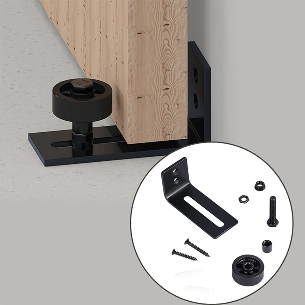 

Adjustable 1XCarbon Steel Wall Mount Sliding Barn Door Bottom Floor Guide Hardware Barn Door Hanging Rail Stopcock Dropshipping