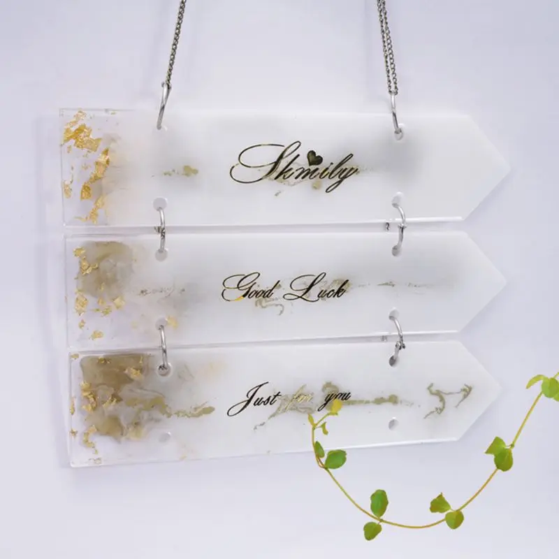 

D2TD Resin Crystal Epoxy Door Number Plate Mold Indicator Signs Welcomes Hanging Tags Doorplate Casting Silicone Mould DIY Tools