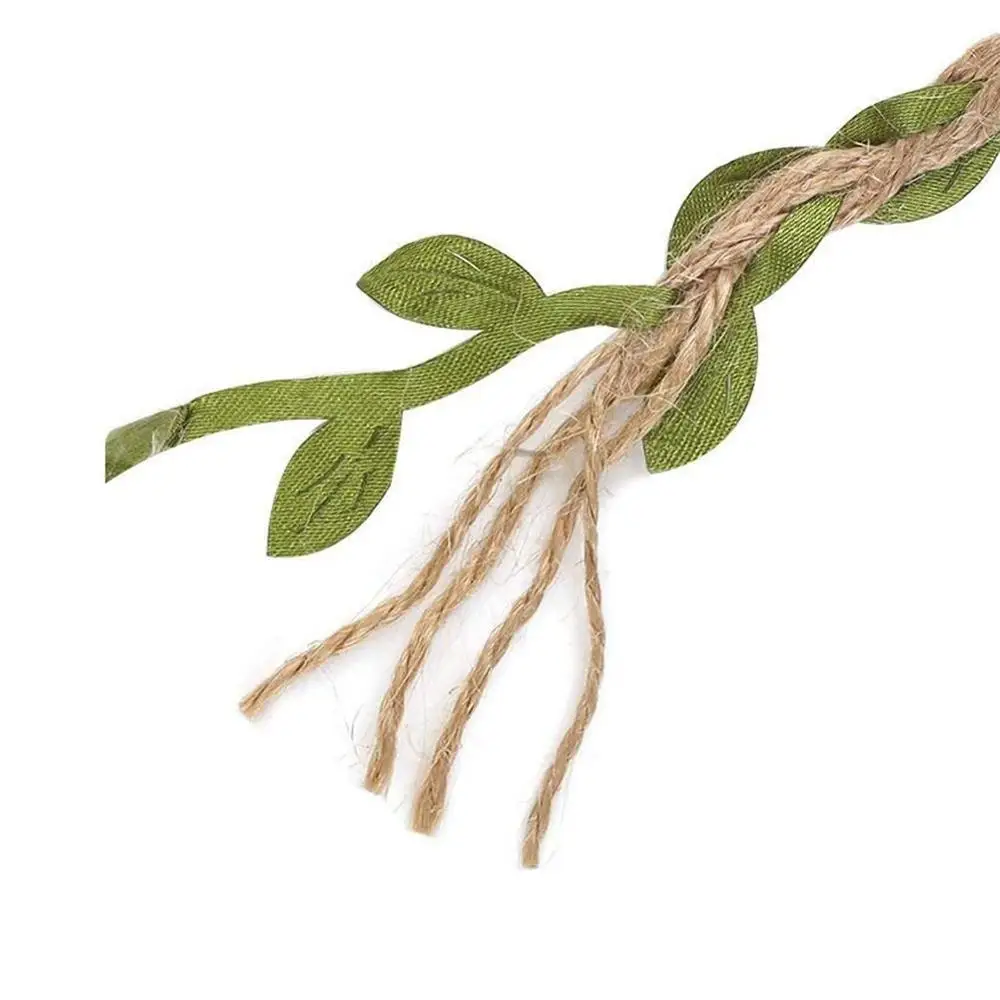 10 Meter Silk Leaf-Shaped Handmake Artificial green Leaves Trim Ribbon For DIY Craft Wedding Decoration  7LS90 images - 6