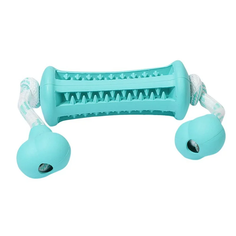 

Pet Dog Toy Dog Rubber Toys Molar Teeth Cleaner Stick Threading Chewing Bite Interactive Toy New Pet Supplier Green Red Blue