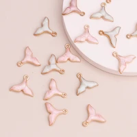 10pcs fashion diy charms drip oil fish tail mermaid pendants for making necklaces earrings bracelets accessories crafting