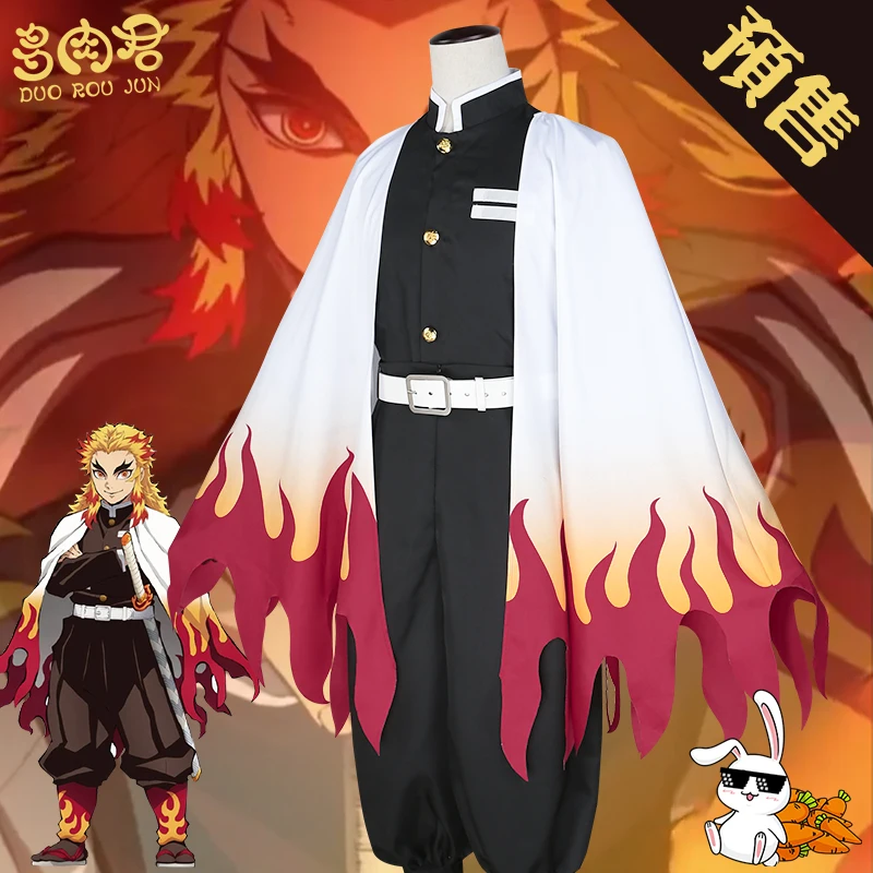 

Rengoku Kyoujurou Cos Demon Slayer Cosplay Kimono Uniforms Costume In Stock Free Shipping F