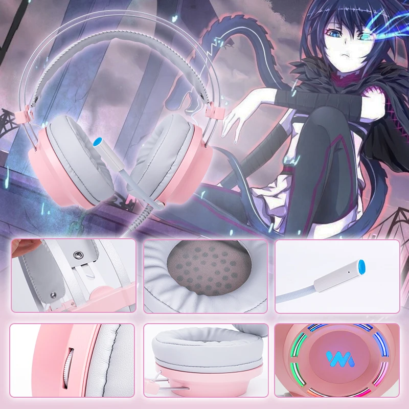 

Professional Gaming Headset with Deep Bass Game Headphones with Microphone for Computer PC Gamer 7.1 USB Channel Surround Sound