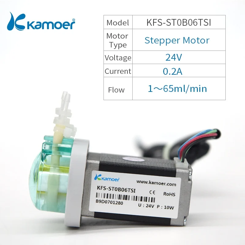 Kamoer KFS Микро перистальтический дозаторный насос 24V с шаговый двигатель для Горячая Электрический аквариум - Напряжение: KFS-ST0B06TSI
