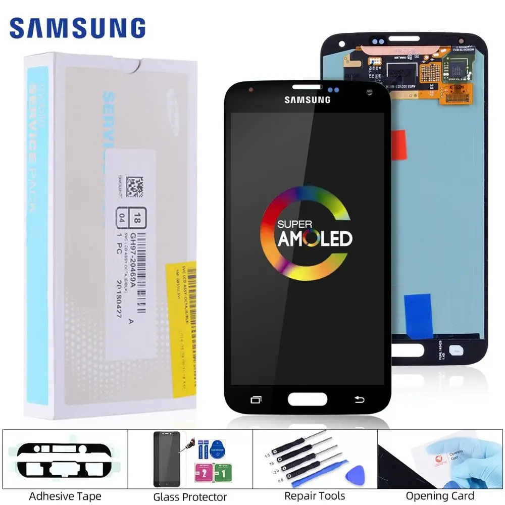 5.1'' Super AMOLED тачскрин дисплей экран для SAMSUNG Galaxy S5 сенсорный дисплей LCD с тачскрином в рамке замена запчасти i9600 G900 G900F G900M G900H SM-G900F Черный белый золотой