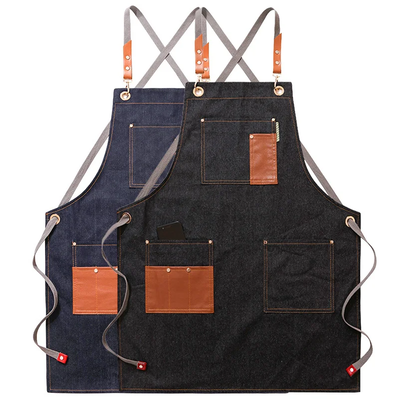 

Джинсовый фартук в стиле пэчворк для уборки дома и кафе