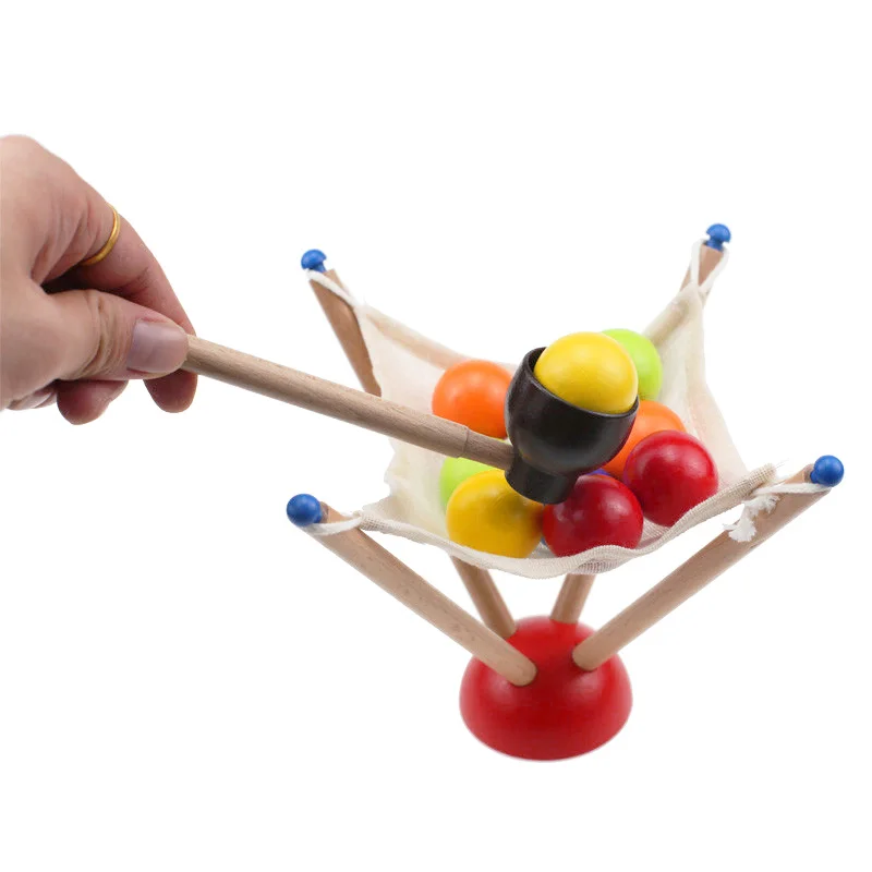 Монтессори Младенец Малыш Деревянный мяч Snatch игры красочные шары захватите