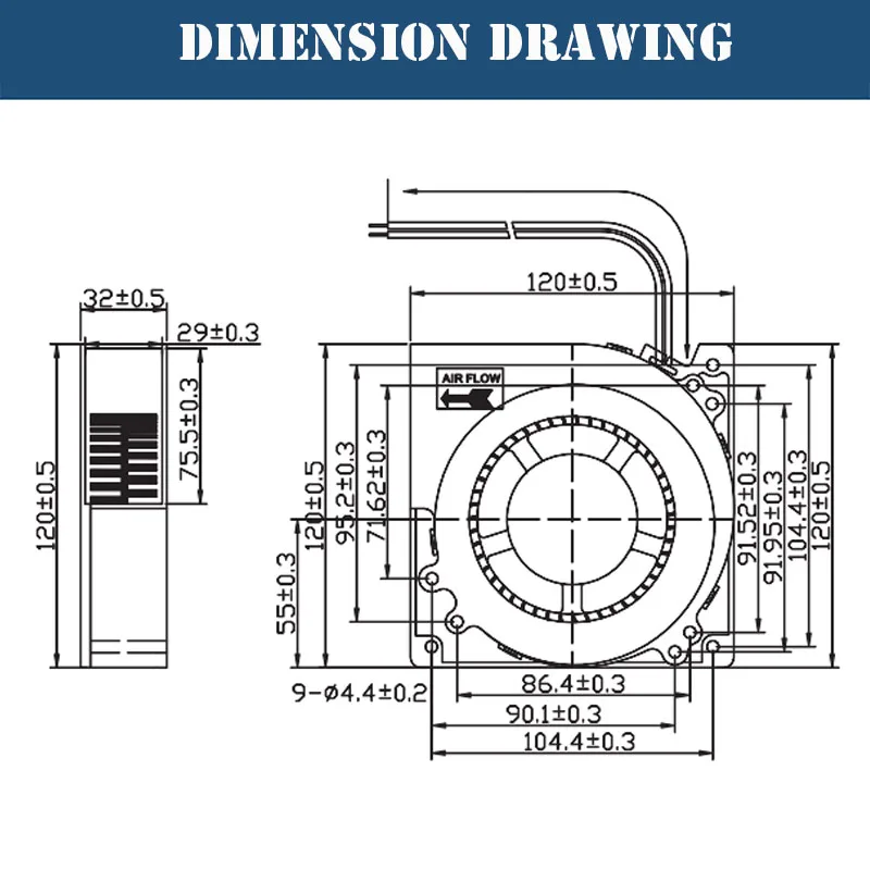 120MM Turbo Blower Fan 5V 12V 24V DC Female Connector 12cm 120x120x32mm 12032 Centrifugal Cooling AC 100V 220V 240V Blowers - купить по