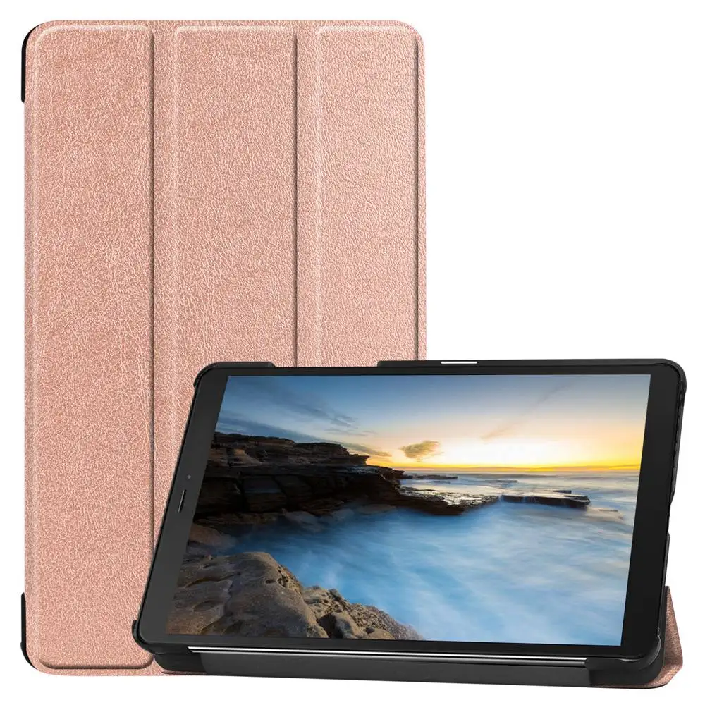Rose Gold Трехслойный чехол из искусственной кожи для samsung Galaxy Tab A 8," дюймов SM-T290 SM-T295 Магнитный чехол для samsung T290 T295 Fundas - Цвет: Rose Gold