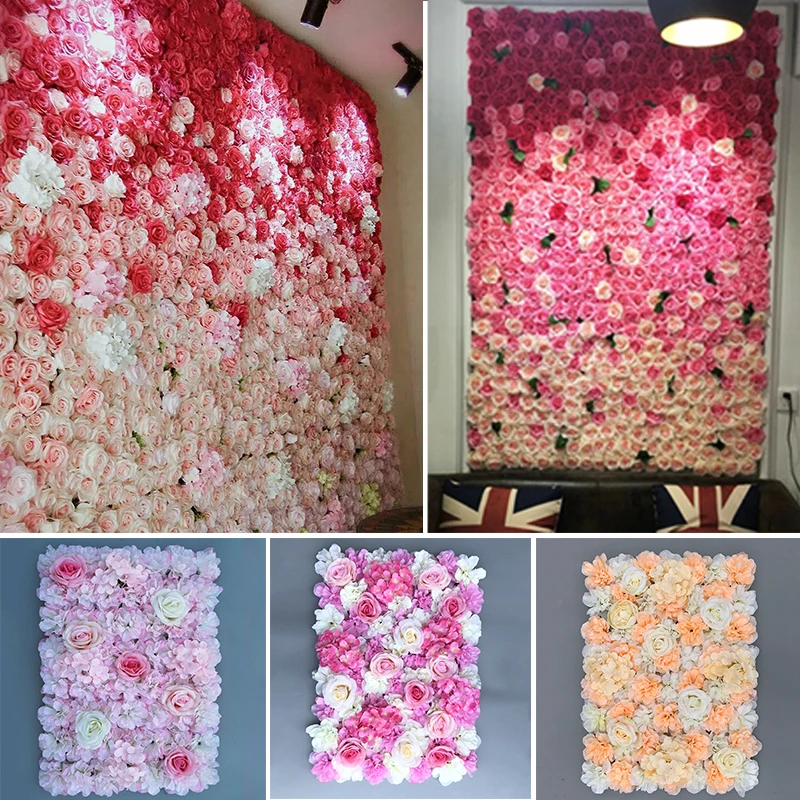 

60x40cm Rayon Rose Wall Wedding Decoration Christmas Decoration Silk Hydrangea Wedding Background Decoration
