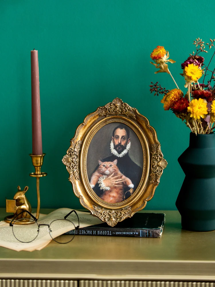 

Harvest Cabin 6-Inch 7-Inch 12-Inch Oval Combination Photo Frame Tabletop Vintage Nordic Living Room Wall Hanging Decorations