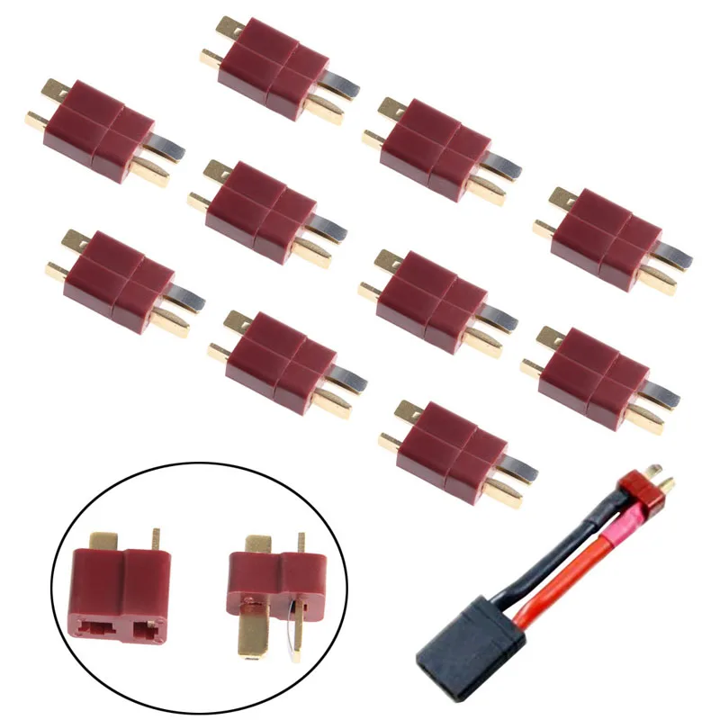 

The new 10-pair T-shaped plug male and female connector Deans Style is suitable for RC lithium polymer batteries