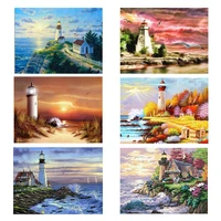 5d diy landscape diamond painting cross stitch full square round drill embroidery colorful handmade home room wall decor craft