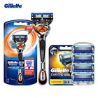 Новое лезвие Gillette 1 ручка + лезвия N Fusion PROGLIDE, качественное бритвенное лезвие для мужчин, для бритья волос, для лица, 100%, импорт из Германии, 5-слойное лезвие