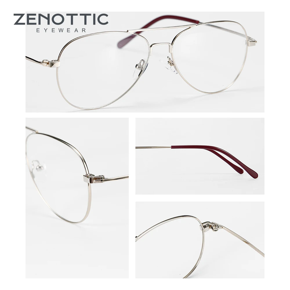ZENOTTIC металлическая оправа для пилота Мужской Ультра светильник оптические очки