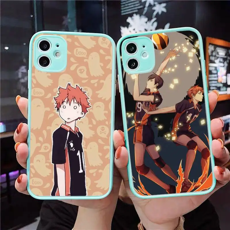 

Haikyuu Hinata attacks Anime Phone Case Clear Funda matte transparent For blue iPhone 7 8 x xs xr 11 12 pro plus max mini