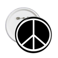 black white peace symbol nuclear disarmament design illustration pattern round pins badge button clothing decoration gift 5pcs