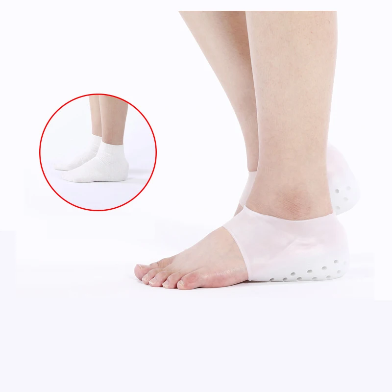 Invisible Super Elastic Heightening Insole Bottom Breathable Silicone Men/women Bionic Heel Cover Half Pad Insole 2-9