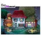 Алмазная живопись с деревенским домиком и деревом