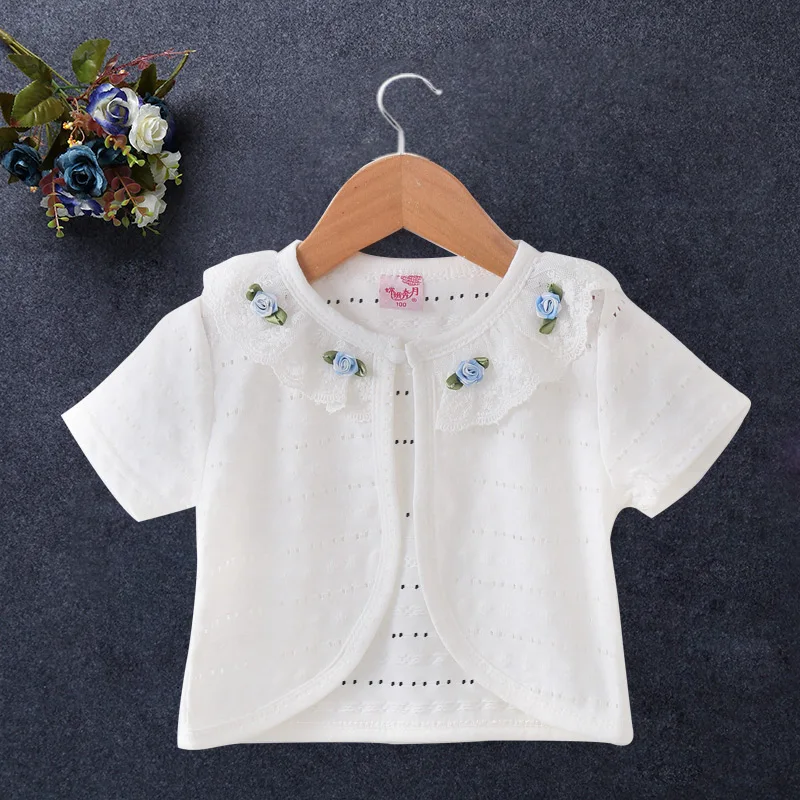 2021 летний Кардиган для девочек свитер розовый Хлопковая Милая Одежда