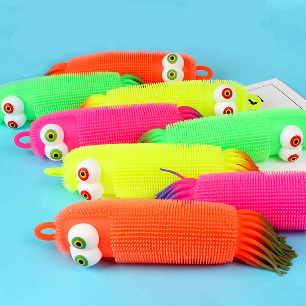 

2pcs Stretchy Flash Caterpillar Caterpillar Toys Cartoon Caterpillar Stress Relief Toys for Kids Adults Random Color