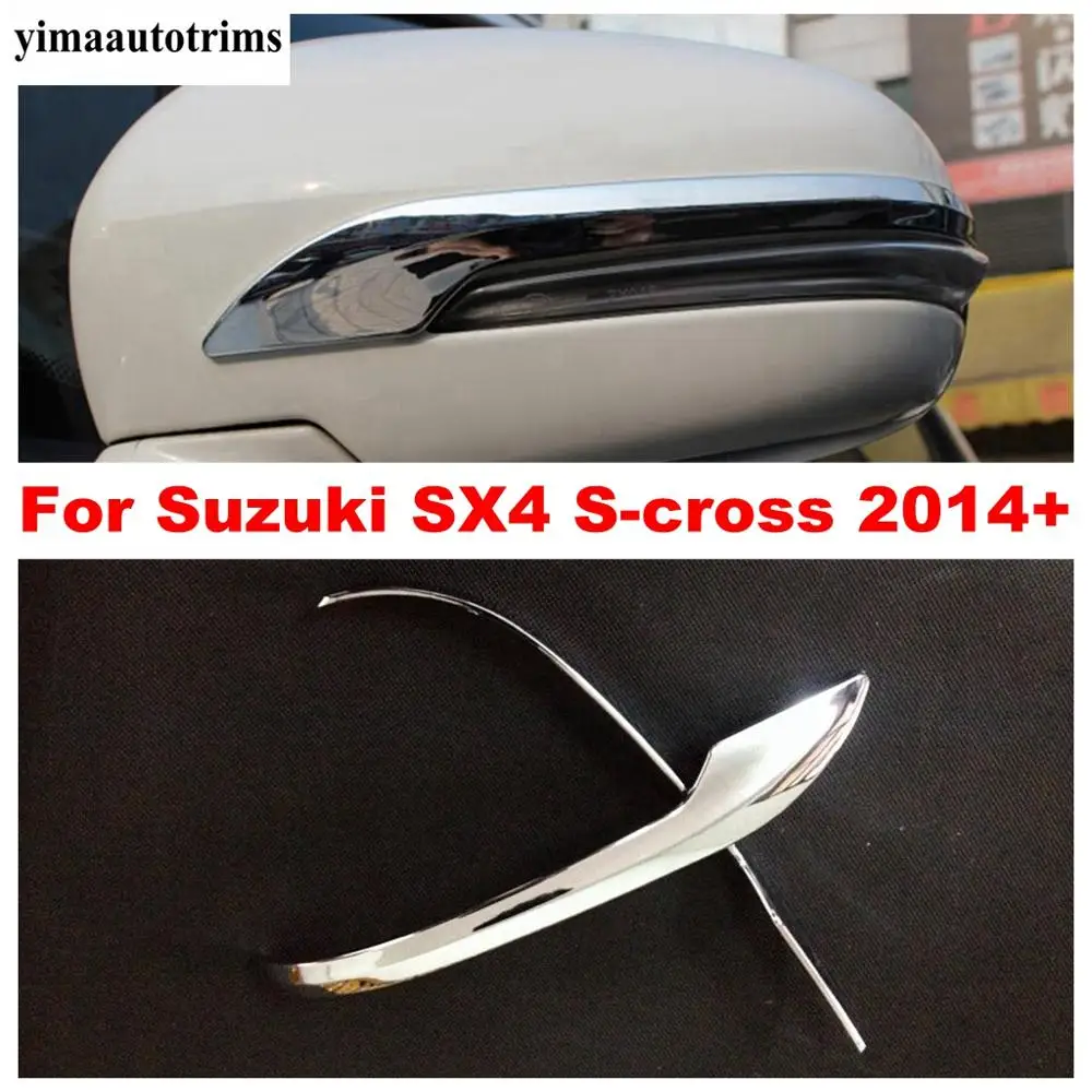 

Chrome ABS Rearview Mirrors Decorative Cover Trim Strip Sticker For Suzuki SX4 S-cross 2014 - 2020 Exterior External Accessories