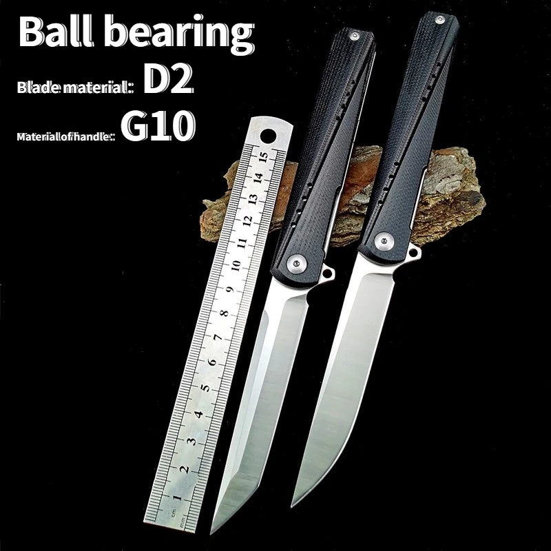 

Hysenss Ball Bearing D2 Steel Blade G10 Handle Folding Knife Hunting Jungle Survival Tactical Rescue Pocket EDC Tools Knifes