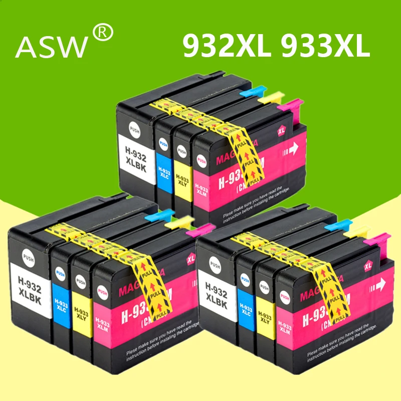 Чернильный картридж ASW 932XL 933XL для принтера HP 932 hp Office jet 6100 6600 6700 7110 7610 7612|Чернильные