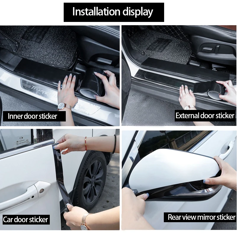 Автомобильная наклейка Защитная пленка для порога двери автомобиля стикер