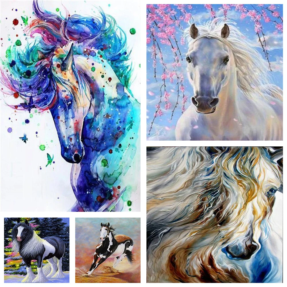 

5D DIY Diamond Painting Horse Cross Stitch Kit Full Drill Square Embroidery Mosaic Art Picture of Rhinestones Gift Home Decor